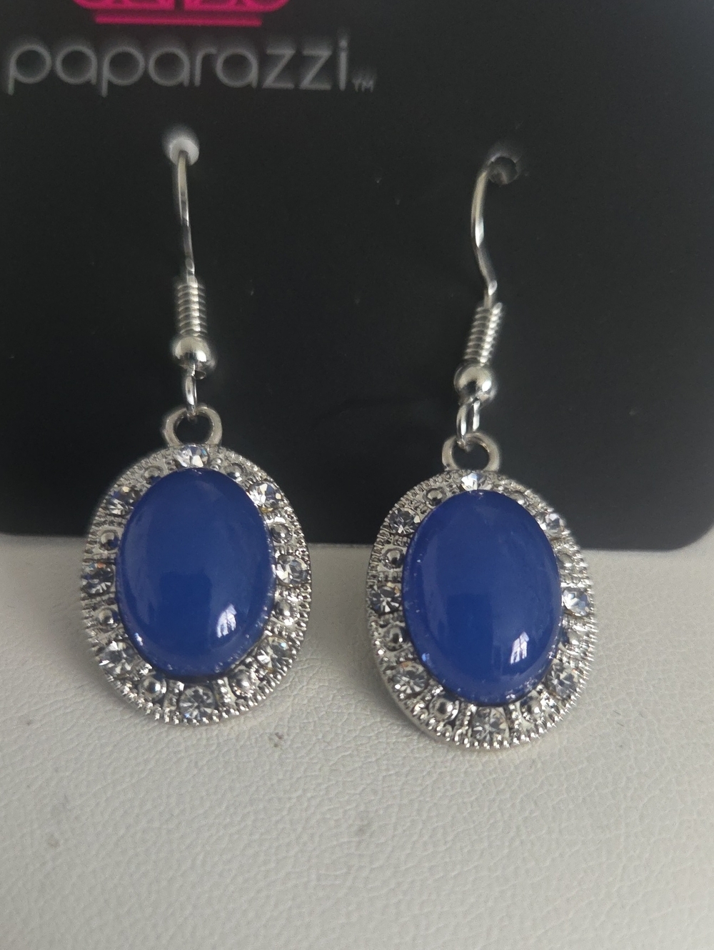 Paparazzi Bead Confident Blue Earrings NWT